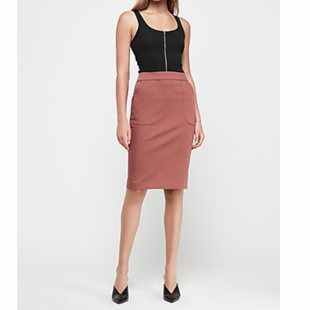 Pink pencil skirt